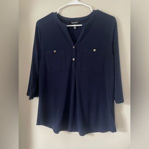 EllenTracy blue dress top. Size M.